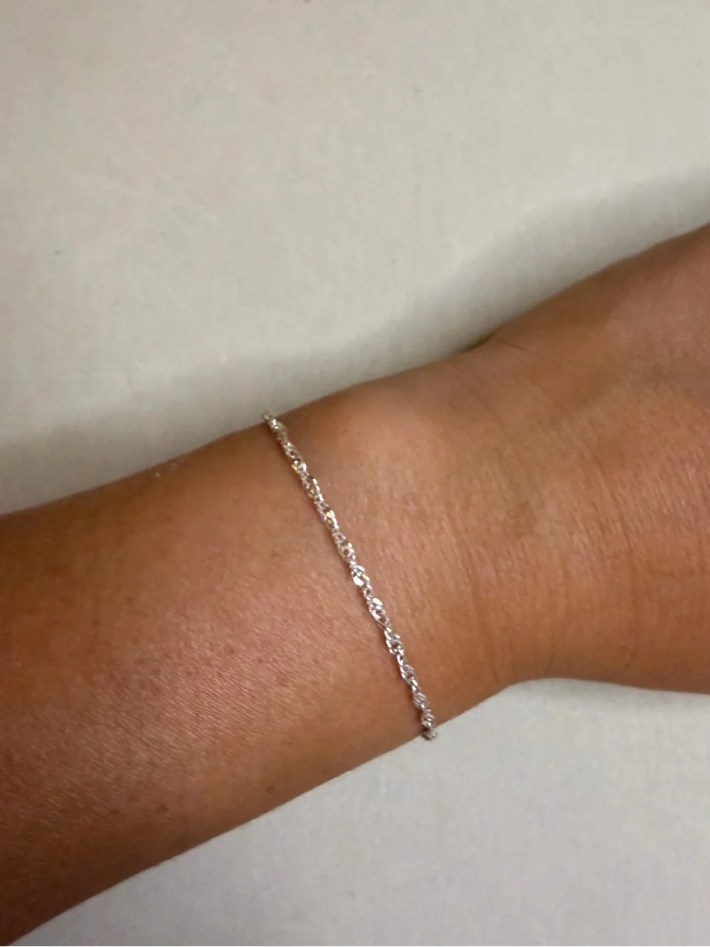 925 Sterling Silver Italy Bracelet – 7” – Delicate Twisted Rope Chain – 1.43g